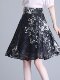 Women's summer mid-skirt 2024 new floral skirt elastic slim chiffon a-line skirt versatile printed small umbrella skirt