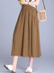 Asymmetric casual skirt Comfortable loose skirt 2025 summer new high-waist A-line skirt mid-length pocket skirt