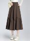 Single-layer casual skirt women's large hem skirt 2025 new summer design sense splicing mid-length pocket a-line skirt