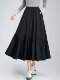 Single-layer casual skirt women's large hem skirt 2025 new summer design sense splicing mid-length pocket a-line skirt