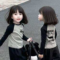 Pure Cotton Children's Long-Sleeved T-Shirt Baby New Spring and Autumn Style Boys and Girls 2025 Cartoon Print Top Shirt Base Layer