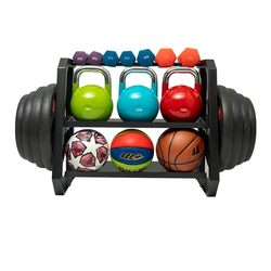 Household Square Tube Curved Three-Layer Dumbbell Rack Barbell Rack Storage Rack Kettlebell Rack Adjustable Multi-Functional Storage Rack