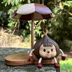 Muzi Li North American Black Walnut Garlic Girl Creative Cute Home Desktop Ornaments Decorations Daily Gifts