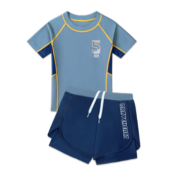 Boys swimsuit anti -embarrassing double -layer swimming trunks
