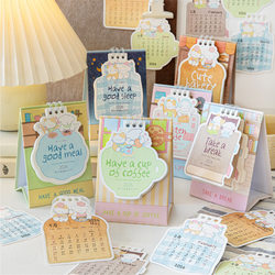 Free Shipping Momo 2026 Desktop Calendar Cat Life Theater Cute Style Office Desktop Ornament Calendar