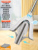 2023★【thickened sponge mop/quadruple water squeeze/telescopic rod】+4 cotton heads/off-white. 