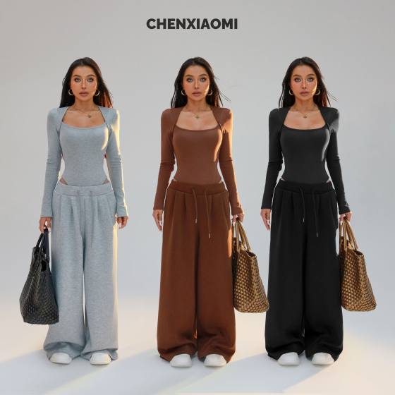 
[Mimi's Home] Go for a winter date with European and American hotties slim-fitting fleece jumpsuit/casual pants 25/Z651/K156