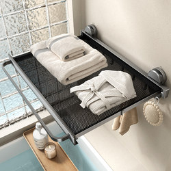 Bathroom Suction Cup Retractable Towel Rack, Towel Holder, Bathroom Clothes Storage Solution, Toilet No-Drill Towel Storage Rack