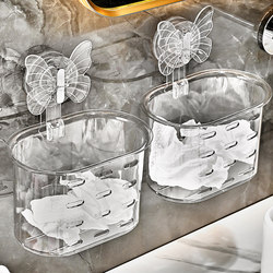 Suction Cup Disposable Towel Storage Box Wall-Mounted Bathroom Toilet Washbasin Face Towel Storage Rack