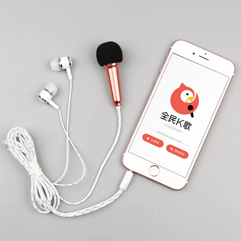 手机小话筒迷你麦克风电容麦全民K歌耳机唱歌神器直播儿童录歌用-Taobao