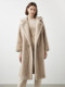 Langzi Pure Wool Advanced French Set French Design A sense medium -length hooded teddy granules wool coat in winter
