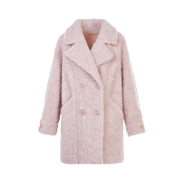 Langzi grain wool coat women's design new winter furry coat high-end