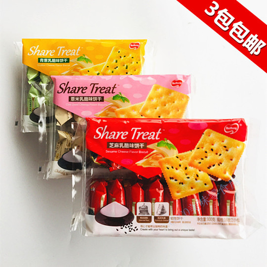 Bairong チーズビスケット 300g - ゴマ、ネギ、チーズ風味