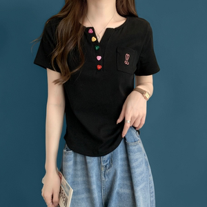 
300*0.5kg large size women's clothing fat mm slimming shoulders and waist pleated new design niche and unique top T-shirt for women