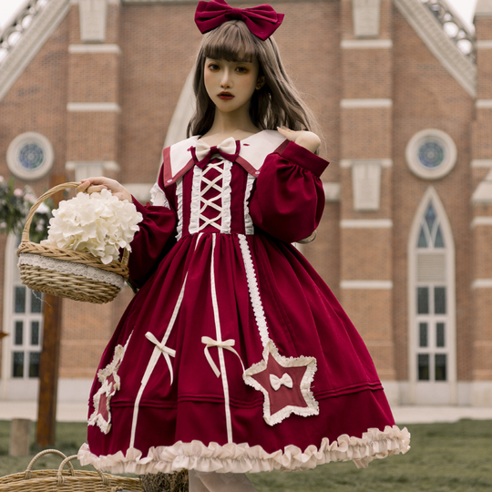 navy blue dress for baby girl Leopard Cat Girl Star Wish Lolita Dress