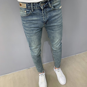 
Jeans men's slim fit small feet 2026 spring and autumn new trendy brand stretch washed trendy versatile casual long pants