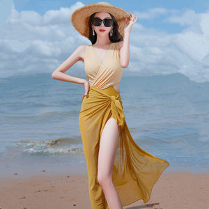 
2026 new swimsuit women's one-piece bikini two-piece conservative slimming belly-covering sexy Korean hot spring swimsuit
