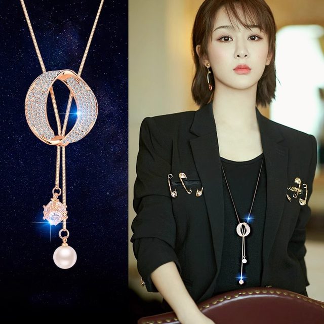 Autumn and winter sweater chain long pearl necklace 2025 new hot style atmospheric high-end luxury niche accessories