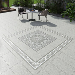 Chinese-Style Courtyard Floor Tiles with Floral Patterns for Prosperity, 1.8 Thick Mosaic Floor Tiles