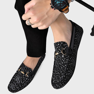 
New style genuine leather soft sole soft surface fashionable casual popular men's shoes all-match all-season slip-on beanie shoes lazy shoes