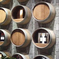 Oak Barrel Wine Cellar Wall Bar Decoration - Half Barrel Wall Hanging