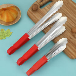 [Buy One, Get One Free] [Thickened] Stainless Steel Food Tongs, Bread Tongs, Barbecue Tongs, Baking Utensils, Kitchen Tongs