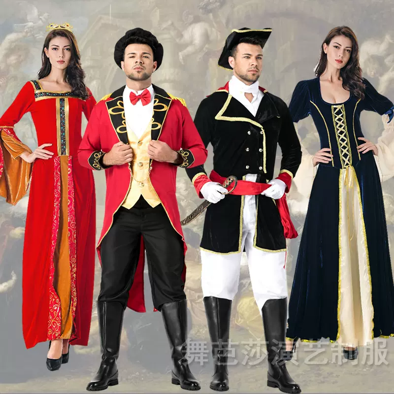 欧洲贵族服装男女款中世纪贵族小姐服英国复古宫廷服装伯爵cos服 Taobao