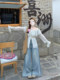 Large size retro denim wide-leg pants for women in summer 2024 new high-waist loose design floor straight pants trendy