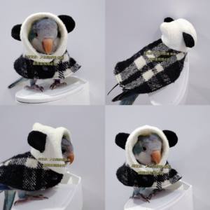 Panda style parrot cape bird clothes Xuanfeng thickened warm outfit parrot supplies pet cloak
