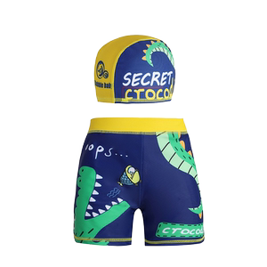 5-16-year-old swimming trunks Boy baby fast dry middle children swimsuit children cute cartoon hats professional set
