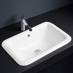 Thin-Edged Countertop Basin, Semi-Embedded Square Undermount Basin, Converted to Countertop Basin, Household Replacement Basin, Ceramic Hand Basin