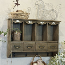 Sweet Garden Wall Cabinet Ornament Wall Shelf ins Miscellaneous Goods Decorative Storage Cabinet Vintage Distressed Color Wooden Cabinet