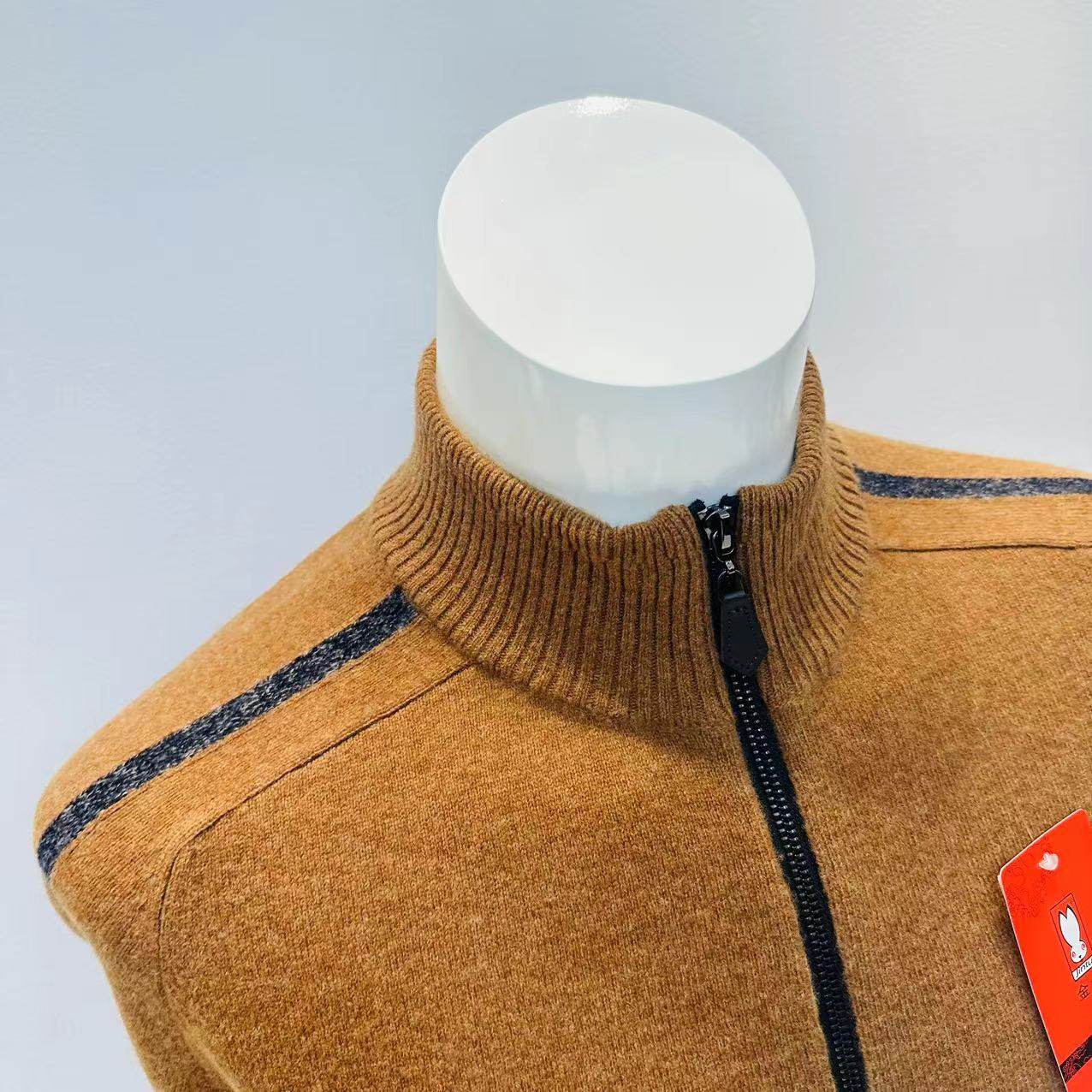 Shanghai Golden Rabbit 100%Cashmere sweater, zipper, half -high tie ...