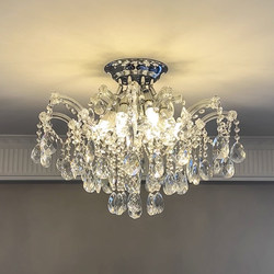 French-Style Light Luxury Living Room Ceiling Lamp with Branch Design, Luxurious and Creative European-Style Branch Main Light, Dual-Use Crystal Lamp for Both Ceiling and Pendant