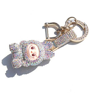 
Cartoon personalized keychain labu exquisite diamond pendant cute car keychain holiday bag pendant gift