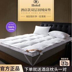 Intercontinental Five-Star Hotel 95% White Goose down Double-Layer down Mattress for Home Bedroom, Anti-Mite, Thickened Mattress Pad