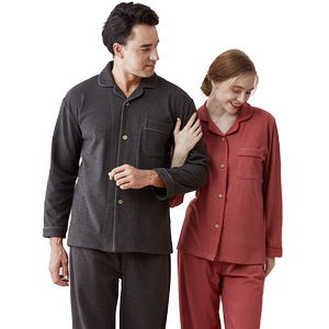
Little nurse pajamas men and women autumn and winter long-sleeved open-clad thickened velvet lapel loose warm home clothing set