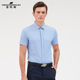 MENHARDUM/Manhadun summer high-end fine plaid cardigan lapel T-shirt business gentleman casual short T