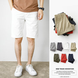 White Casual Shorts for Men, Summer Outerwear, Loose Fit, Men's 5-Point Mid-Length Pants, Korean Style Trendy Sports Shorts for Men