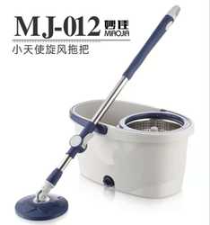 Miaojia Automatic Rotating Mop Bucket Dual-Drive Manual Stainless Steel Wooden Floor Mop Mini Labor-Saving Mop Good Magic Mop