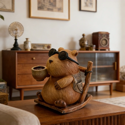 Vintage-Style Retro Capybara Ornaments for Living Room Tv Cabinet, Wine Cabinet, Desktop Art Decorations with a High-End Feel and Niche Appeal