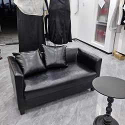 Small Clothing Store Sofa Black 1.2m Double-Seater Women's and Men's Clothing Store Island Sofa Leisure Area Reception Sofa
