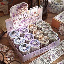 Amber Detective Agency Tape New Shiny 12-Roll Set Washi Tape High-Quality Korean Style Cute Tape for Children and Girls Journal Decoration Set with Optional Tape Rolls