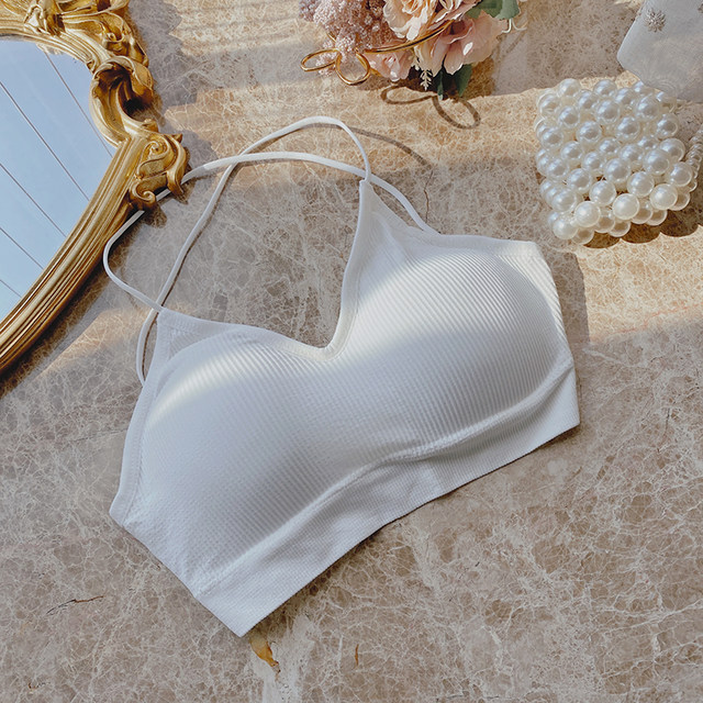 Korean version of the beautiful back suspender vest, female elastic with chest pads, short chest exposed tube top pure color versatile inner clothes