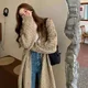 Korean thick moxa lazy style coat in autumn and winter loose slim super long thick cardigan sweater jacket for women
