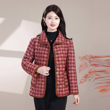 
Middle-aged and elderly winter cotton coats with velvet and thickened warm cotton coats