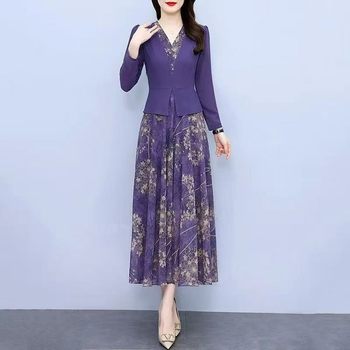 
2025 new style of middle-aged and elderly women's spring and autumn long-sleeved clothes