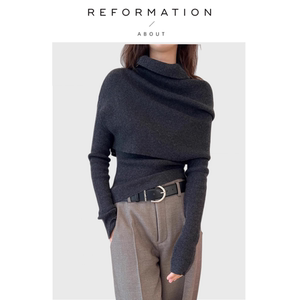 
[Ready Stock] About Reformation Nordic Minimalist Commuting Slim High Neck Sweater Layered Sweater