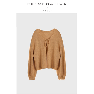 
[Ready Stock] About Reformation Loose and Good-looking Thick Knitted Cardigan Sweater Jacket for Women