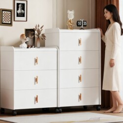 Folding Storage Cabinet, Multi-Layer Snack and Toy Mobile Storage Cabinet, Bay Window Bedside Table, Baby Storage Box, Baby Wardrobe